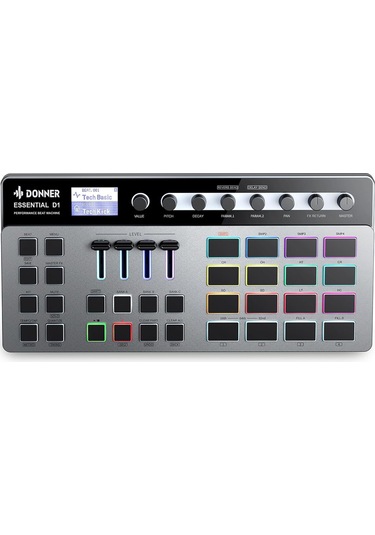 Donner Essential D1 Performance Beat Machine, Step Sequencer&amp Finger Drum Machine