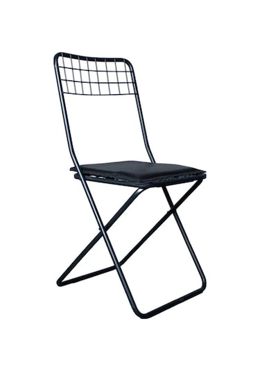Nr Katlanır Sandalye, Ofis Balkon, Bahçe Katlanır Sandalyesi 1 Adet Siyah