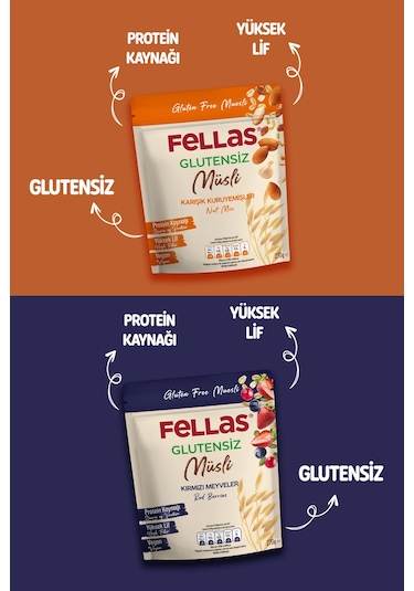 Fellas Kırmızı Meyveli 270g + Karışık Kuruyemişli 270g