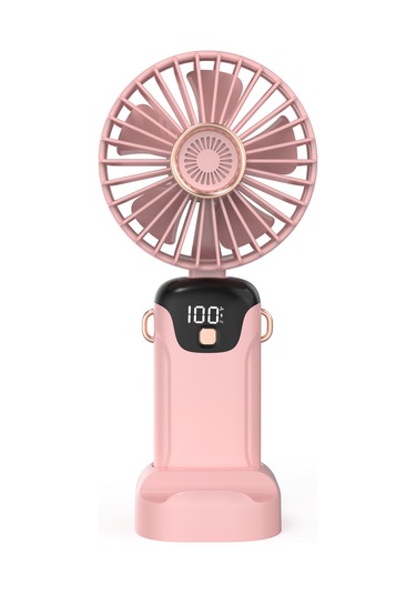 Kosona Sl608 Kol Lüftücüsü: 5 Seviye Rüzgar, Led Ekran, Pilli, Katlanabilir, Telefon Tutucu, Düşük Gürültü, Pembe