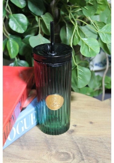 Morponi Pipetli Cam Bardak Tekli Pinterest Model Yeşil 450 Ml Yeşil