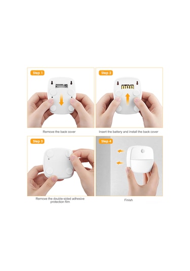 Maiyame Led Akıllı Gece Lambası, İnsan Algılama, Beyaz Işık, Açık Aydınlatma, Mutfak Dolap/yuva/merdiven İçin, Pil Dahil Değil, C4908 Tekli Beyaz
