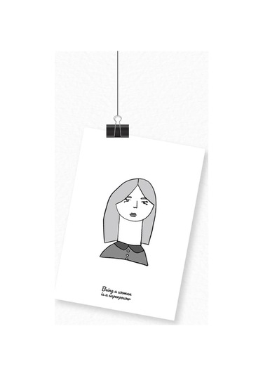 Kadın İllüstrasyon Baskılı A3 Duvar Posteri-3-2539