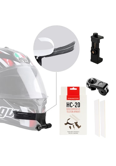Knmaster Hc-20 Motosiklet Kask Çene Yapıştırıcılı Telefon Ve Aksi