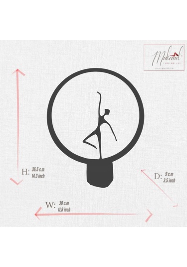 Zarif Altın Soyut Dans Eden Figür Heykeli Mermer Taban Üzerinde