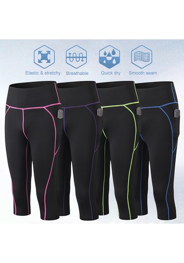 Reedark Yüksek Bel Cep Detaylı Hızlı Kuruyan Kadın Yoga Taytı - Esnek Ve Rahat Mavi