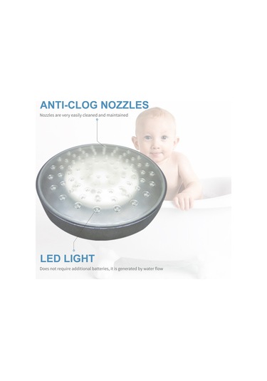 Wezone 6 İnç Dairesel Led Duş Başlığı - Su Akışı İle Çalışır, 3 Renk Sıcaklık Algılama, Yüksek Basınçlı, Anti-tıkanıklık, Abs Malzeme, G1/2 İç Vida Bağlantı Borusu Hariç Diğer