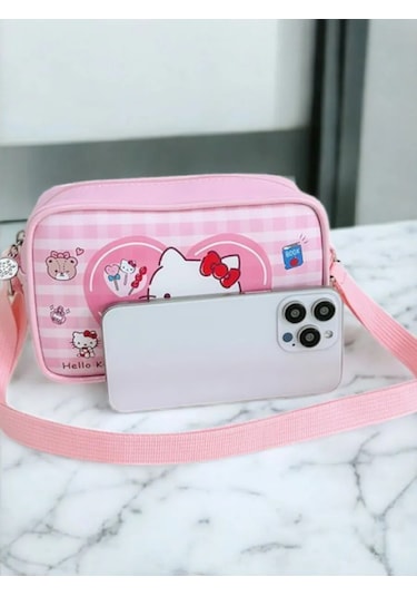 Kuromi Helloy Kitty Çapraz Askılı Kız Çocuk Çantası 418279645 Pembe