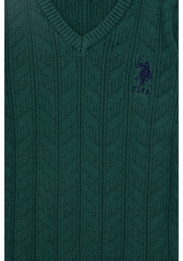 U.s. Polo Assn. Erkek Çocuk Koyu Yeşil Kazak /triko 50293535-vr079 Koyu Yeşil