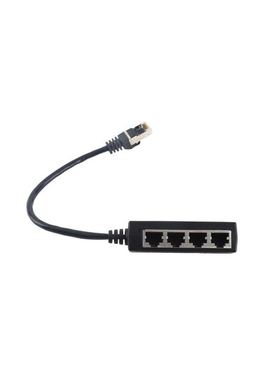 Fosenze Cat7 Rj45 Ağ Çözümleyici Adaptörü - 1 Erkek 4 Dişi Ethernet Bağlantısı, Altın Kaplı Çekirdek, Ev Ofis Kullanıma Uygun, Dürtüye Dayanıklı Abs Malzeme