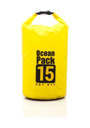 Vkemall Spor Dışarıda Kullanıma Uygun 15l Sarı Tek Omuzlu Pvc Su Geçirmez Çanta - Yüzme, Kamp, Akarsu Gezisi Ve Akıntı İçin Dayanıklı Tasarım Sarı