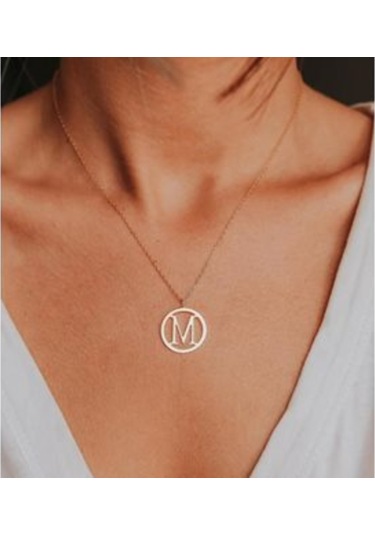 Gümüş Plaka Harf Kolye 488012060