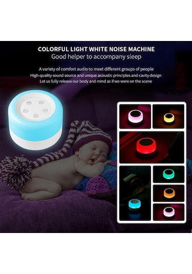 Tongxida Çocuk Ve Yetişkinler İçin 12 Ses Beyaz Gürültü Mak. Ve Gece Lambası Beyaz