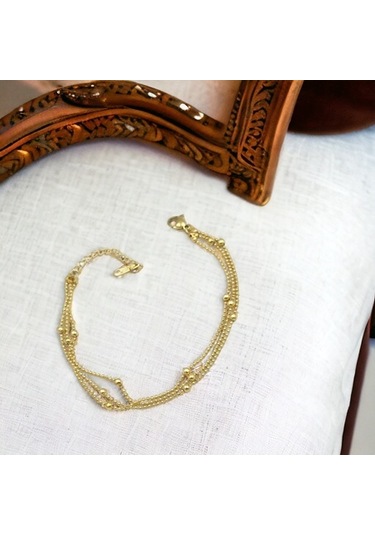 Çelik Üç Sıra Zincirli Top Bileklik