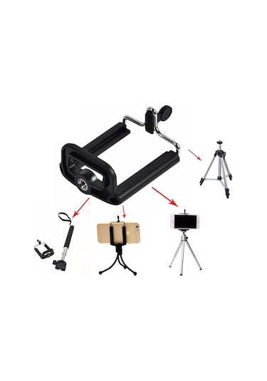 Fırsatvar Tripod Bağlantılı Cep Telefon Tutucu Ayarlanabilir Aparat