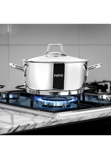 Nehir Silver Klasik 8 Parça Paslanmaz Çelik Tencere Seti