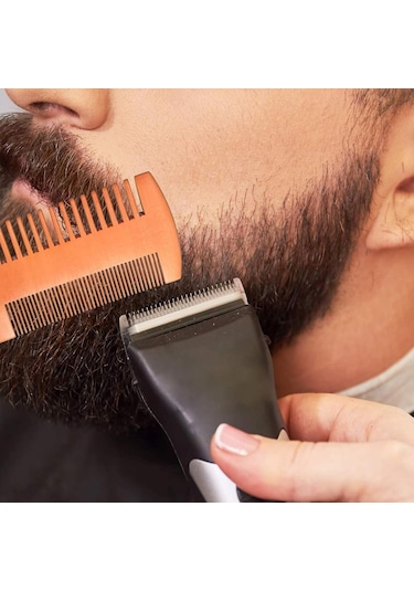 Sakal Tarağı Sakal Ahşap Tarak, Bıyık Tarağı Ahşap Deri Kılıflı