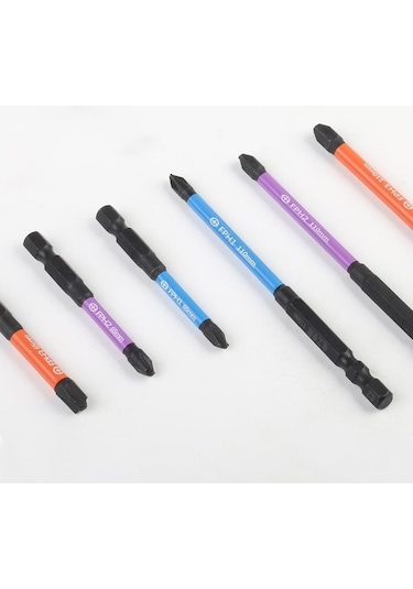 Pazly 6 Adet Tornavida Ucu Fph1 Fph2 Fph3, Dayanıklı El Aletleri, Elektrikçiler İçin, Siyah, Mavi, Mor, Turuncu