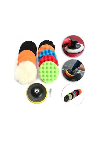 Besthome1 12 Parça Otomobil Cila Seti - 3-7 İnç Sponge Diskler 5 İnç M14, Otomatik Yapışkanlı Sprey Diskler