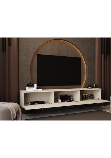 Melura Tv Ünitesi - Tv Sehpası 200 Cm Duvara Monte %100 Mdf Kumtaşı