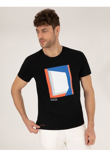 Pierre Cardin Erkek Siyah Tişört 50263922-Vr046 Siyah