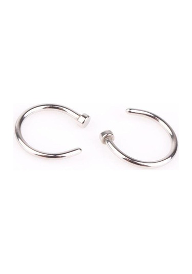 Gümüş Moda Sahte Septum Tıbbi Titanyum Burun Halkası Vücut Klip Çember Kadınlar İçin Piercing Takı 1 Adet Gümüş