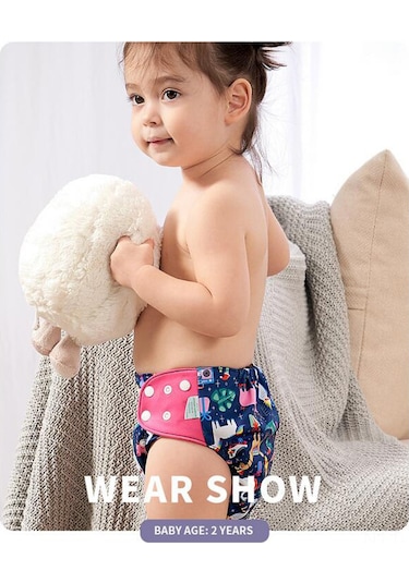 Youtek Yeniden Kullanılabilir Bebek Bezleri - Nefes Alabilir, Su Geçirmez, 4'lü Paket, 3-15kg Bebekler İçin 3 - 5 Yaş