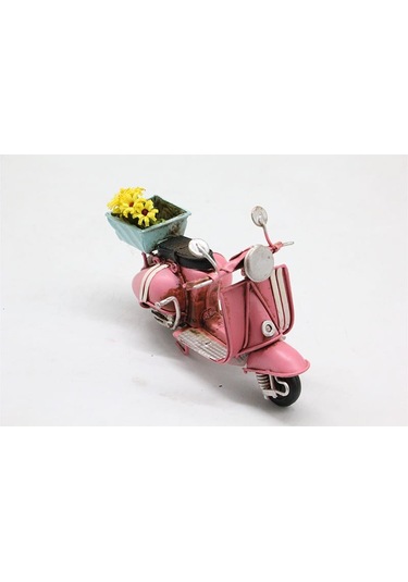 Çiçekli Dekoratif Metal Scooter