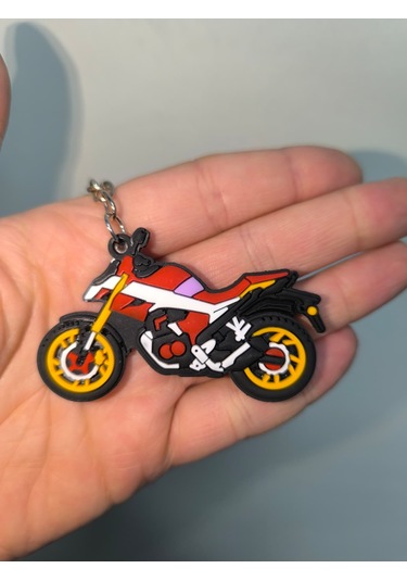 Silikon Kaliteli Motosiklet Anahtarlığı Esnek, Dayanıklı Ve Şık Tasarım Kırmızı