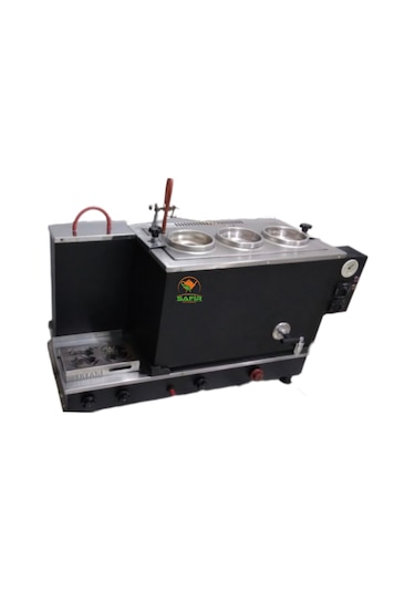 3 Demlikli Siyah Boyalı Çay Kazanı Sadece Elektrikli Pleytli A++