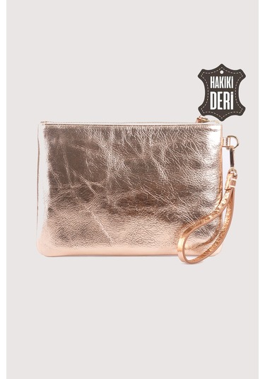 Hakiki Deri Kadın Clutch Çanta 9121 Sarı