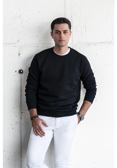 SLİMFİT SIFIR YAKA BASİC 3 İPLİK ERKEK SWEATSHİRT