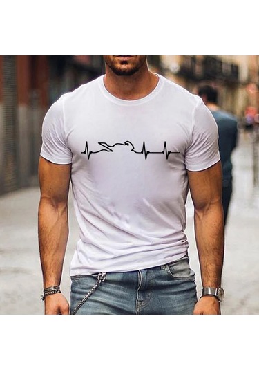 Snapbuy Erkekler İçin Dağ Motosiklet Kalp Atışı Tshirt - Komik Açık Macera T-shirt Kısa Kollu Gömlekpembe Pembe