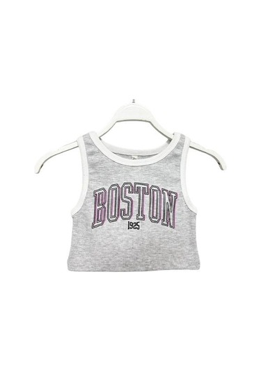 Boston Kız Çocuk Crop Gri