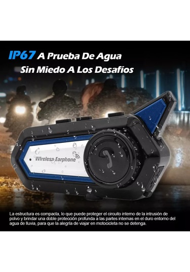 Tenfowee Motosiklet Kaskı Bluetooth Kulaklığı - Ses Kontrolü, Su Geçirmez, 1000mah Pil, 30-40 Saat Çalma Süresi, Siri & Android Ses Komutu Desteği