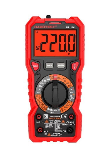 Habotest Ht118c Manuel Aralığı Çok Siyah Kırmızı Dijital Multimetre