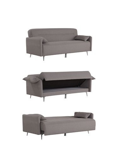 Kilim Mobilya Odin Üç Kişilik Yüksek Ayaklı Koltuk-kanepe Gri