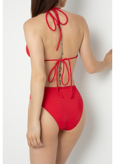 Doremi Bağlama Detaylı Normal Bel Bikini Takım-17507 001