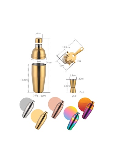 Sones Paslanmaz Çelik Çalkalayıcı Kokteyl Çalkalayıcı Seti El Çalkalayıcı Bardak Şık Çalkalayıcı Gerçek Renk Seti