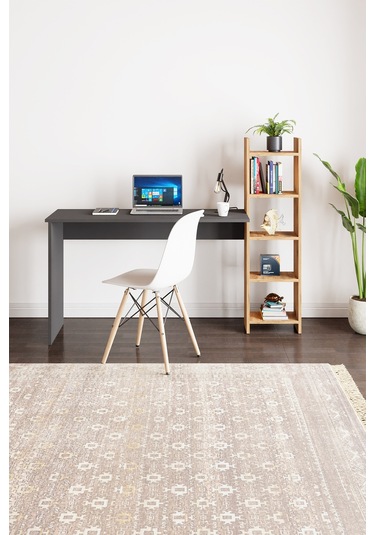 Kitaplıklı Fonksiyonel Çalışma Masası Antrasit Gri- Atlantik Çam Atlantik Çam - Gri