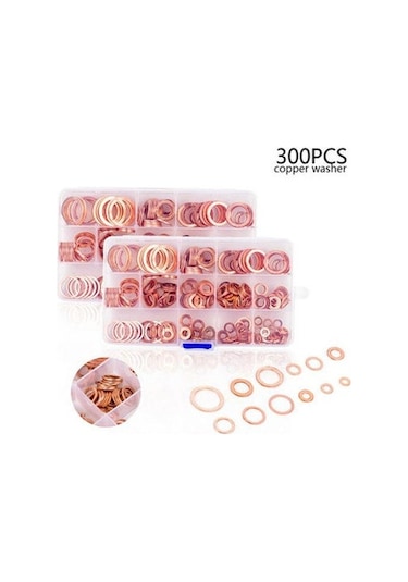 Pazly 300 Adet Bakır Conta Seti Düz Ringa Kiti