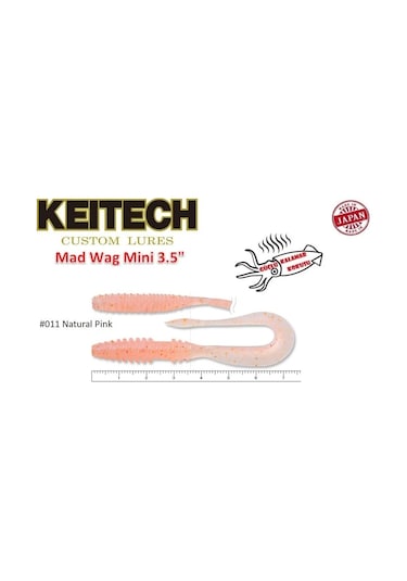 Keitech Mad Wag Mini 8 9cm Renk 011 Natural Pink