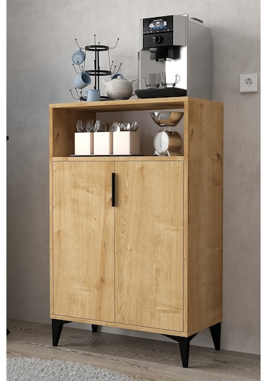 1203 Ada Çok Amaçlı Dolap , Kahve Köşesi , Kiler Dolabı , Mutfak Standı 2 Kapılı - Safir Safir