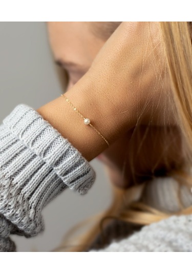 Inci Bileklik Altın Inci Bileklik Sarı Altın