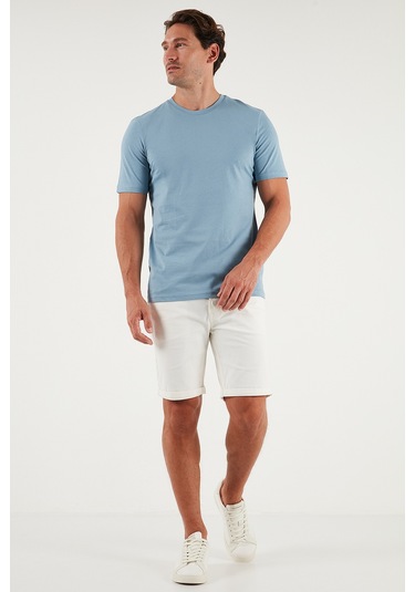 Buratti Pamuklu Regular Fit Bisiklet Yaka Erkek T Shirt 59020204 Mavi