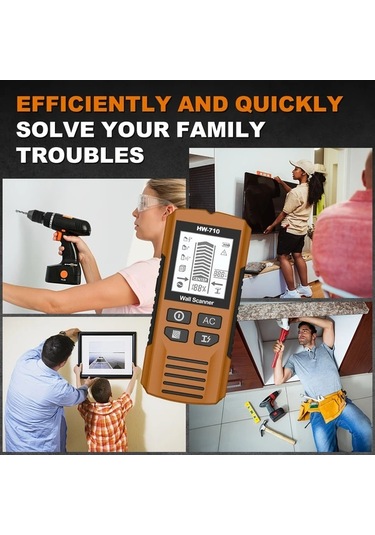 Xuweiwei Duvar Tarama Cihazi 5i 1 Arada Cok Fonksiyonlu Cubuk Bulucu Gelistirilmis Sensorler Turuncu