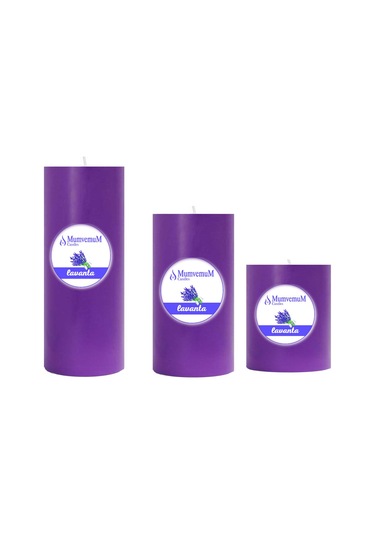 Medium Lavanta Kokulu Set Mum Çap 7 Cm Mor