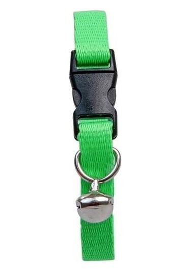 Güvenlik Kilitli Neon Yeşil Zilli Kedi Boyun Tasması, 22-30 Cm Çok Renkli
