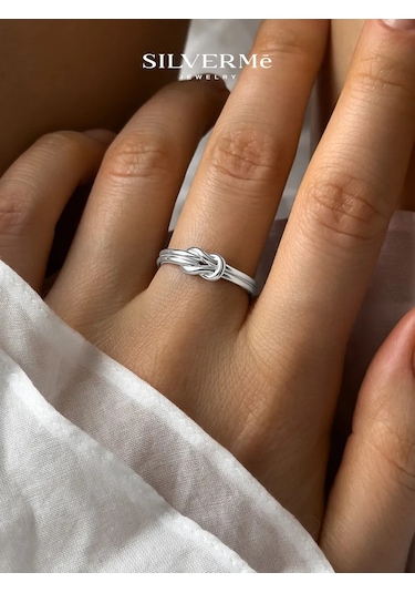 Sılverme 925 Ayar Gümüş Çift Deniz Düğüm Halkası 388928136 Gümüş