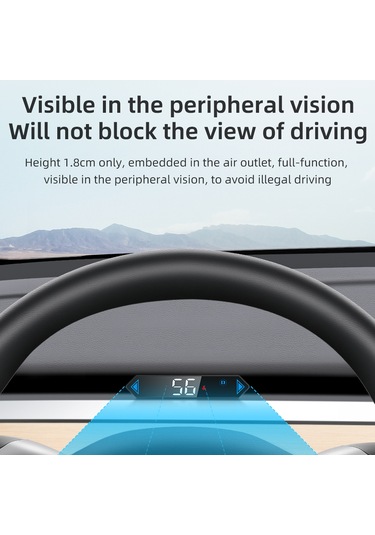 Maiyame Tesla Model 3/y 2019+ Uygun Abs Hud Ekranı - Hız/vites/sinyal/pil Seviyesi/kapı/kemer Uyarısı Gösterimi